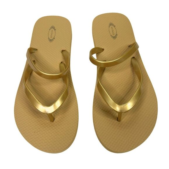 Joyfolie Leli Flip Flop - Gold - Size 7/8 - Picture 1 of 6